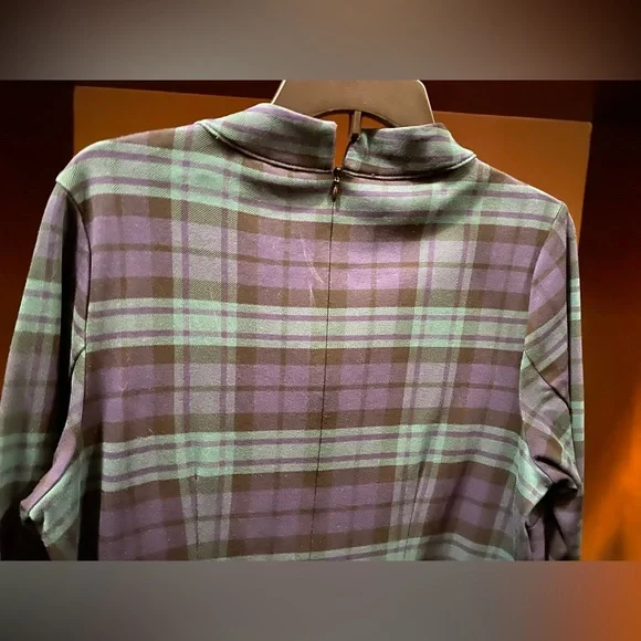 Talbots Blue and Green Plaid dress in size large - Picture 4 of 4